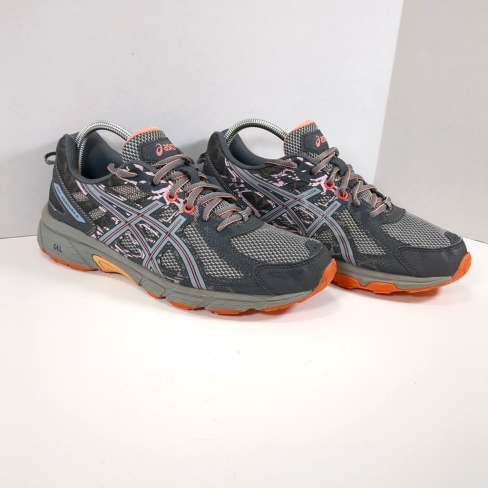 ASICS Women's Gel Venture 6 Gray / Pink Running Shoes , Size 10